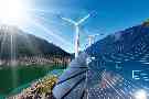Nachhaltigkeit bei Produkten: Windkraft- und Solaranlage